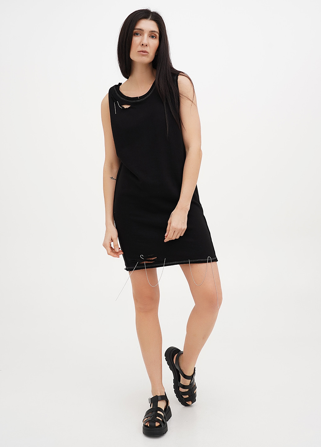 Чорна кежуал сукня сукня-майка Vicolo однотонна