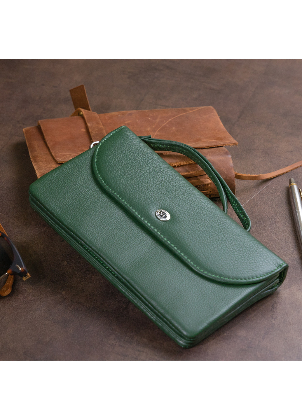 Женский кожаный кошелек-клатч 19х9,5х2,5 см st leather (252127024)
