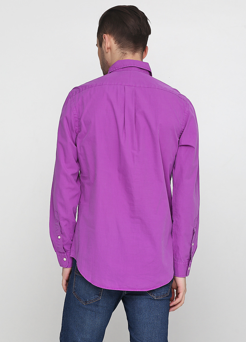 Фиолетовая кэжуал рубашка однотонная Ralph Lauren с длинным рукавом