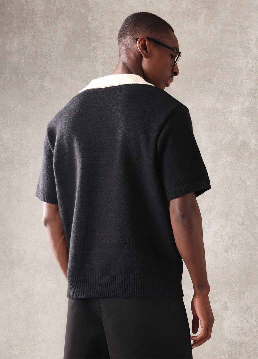 Черно-белый демисезонный пуловер пуловер SHEIN