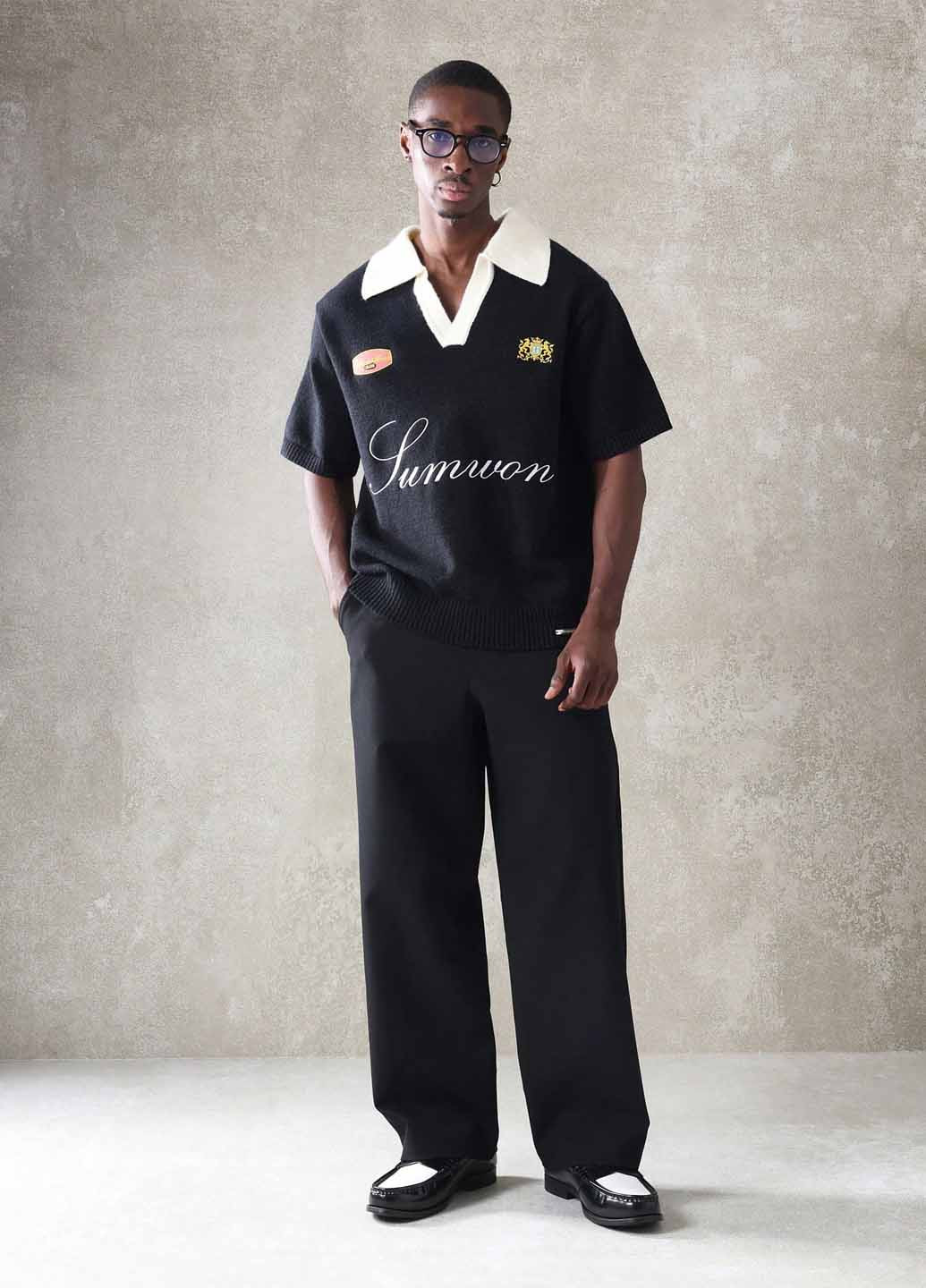 Черно-белый демисезонный пуловер пуловер SHEIN