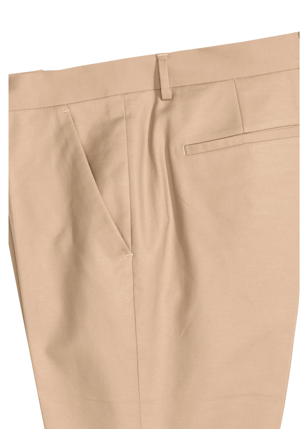 Темно-бежевые классические демисезонные со средней талией брюки H&M