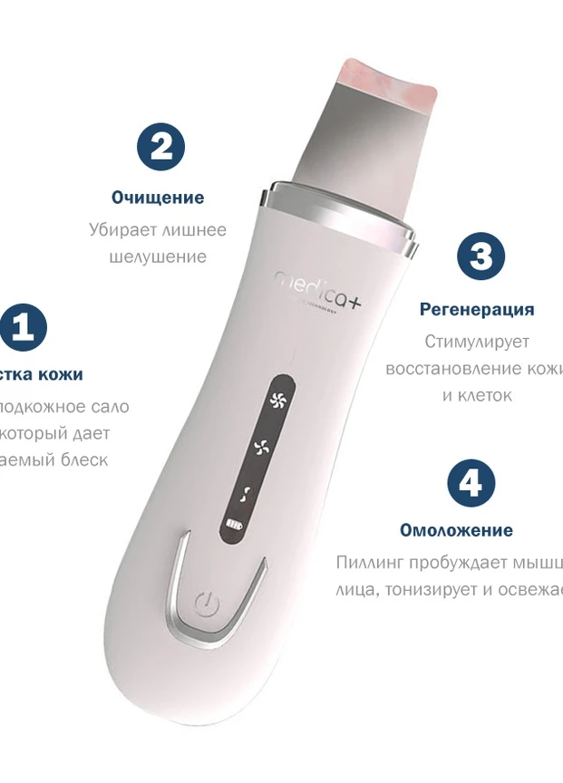 Ультразвуковий скрабер для обличчя Medica+ Medica+ VibroSkin 5.0 (252552461)