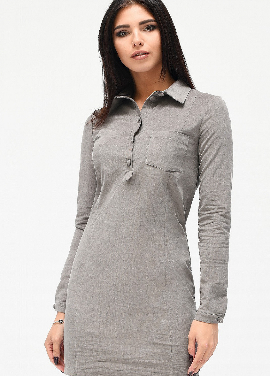 Серое кэжуал платье Carica однотонное