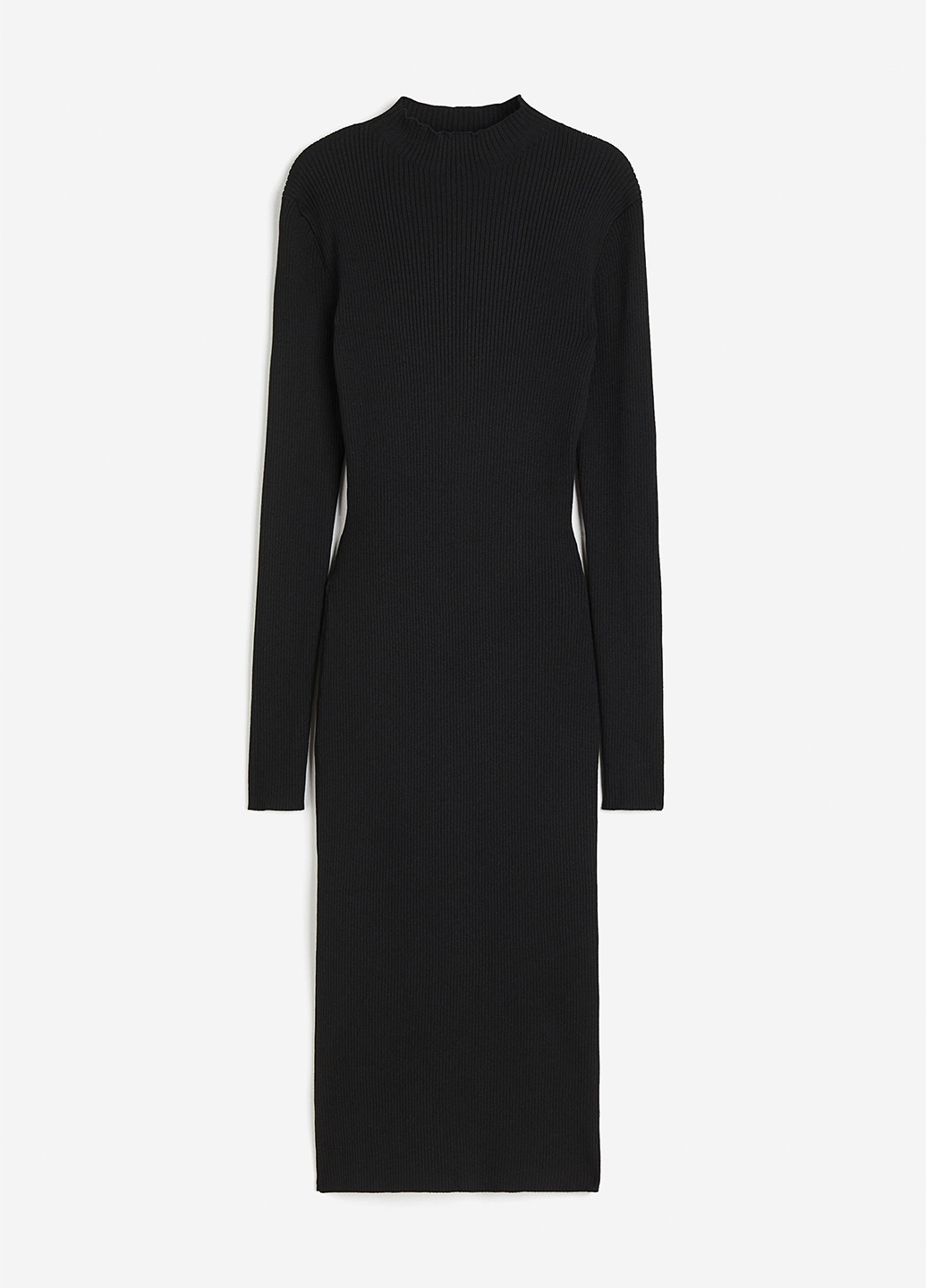 Черное кэжуал платье платье-водолазка, футляр H&M однотонное