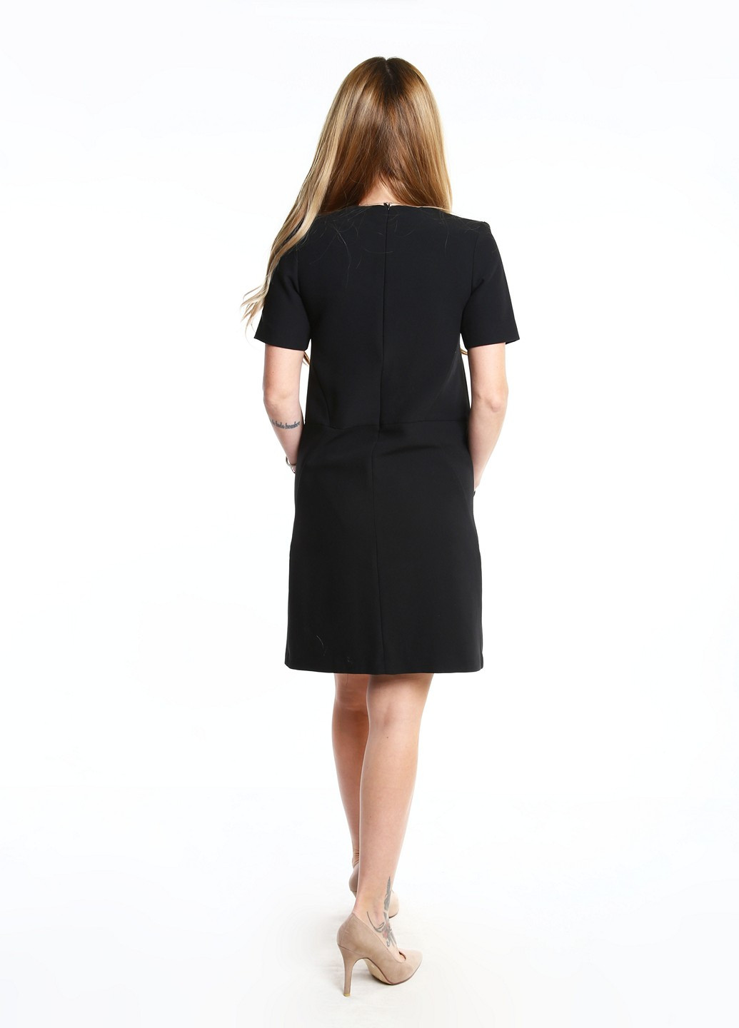 Черное кэжуал платье InDresser однотонное