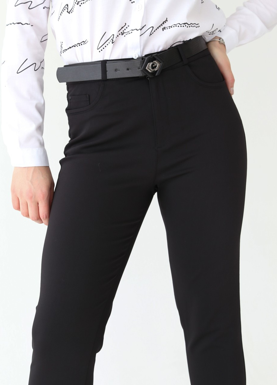 Черные кэжуал демисезонные брюки Estensivo
