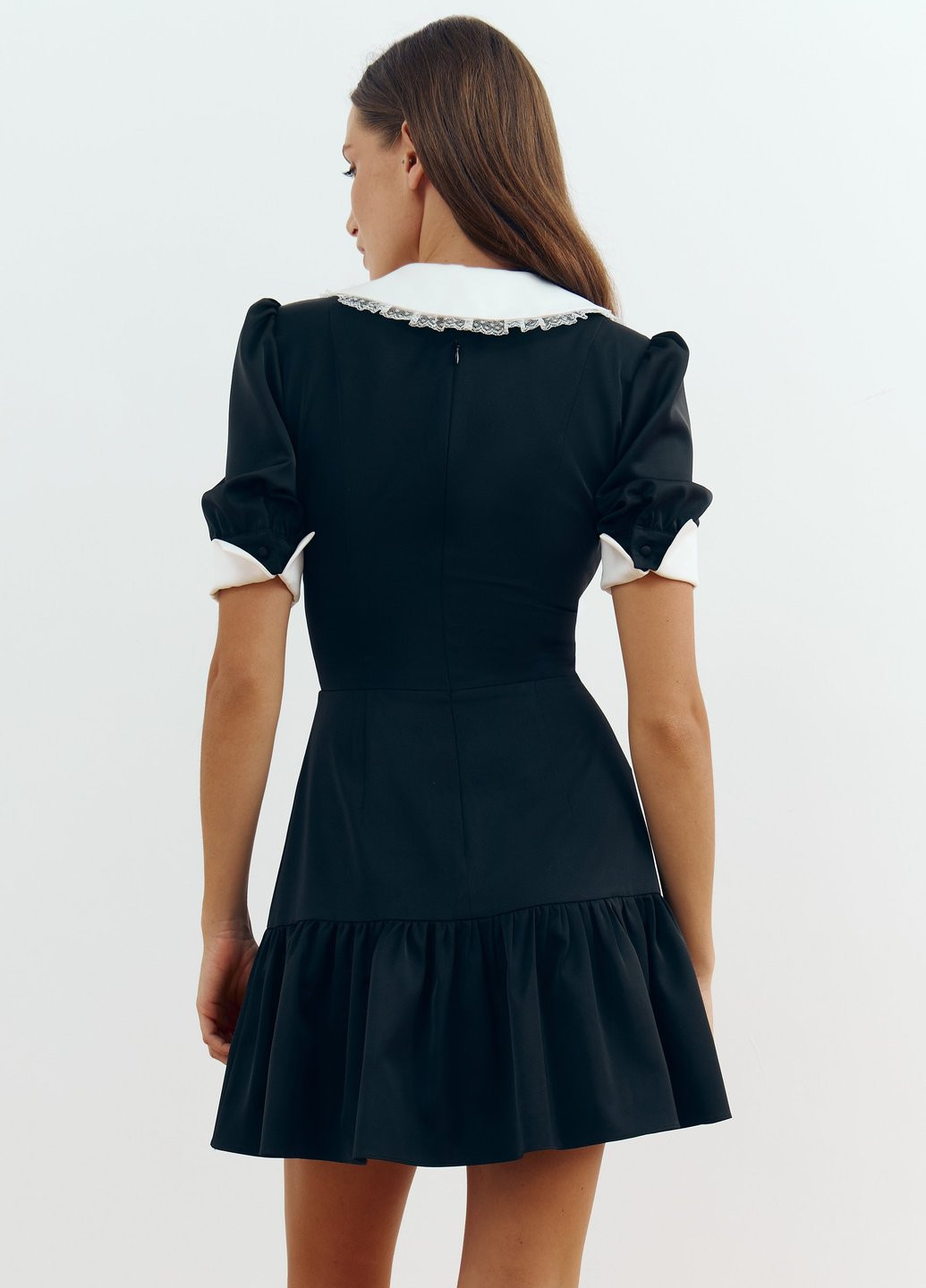 Чорна кежуал сукня кльош Gepur колор блок