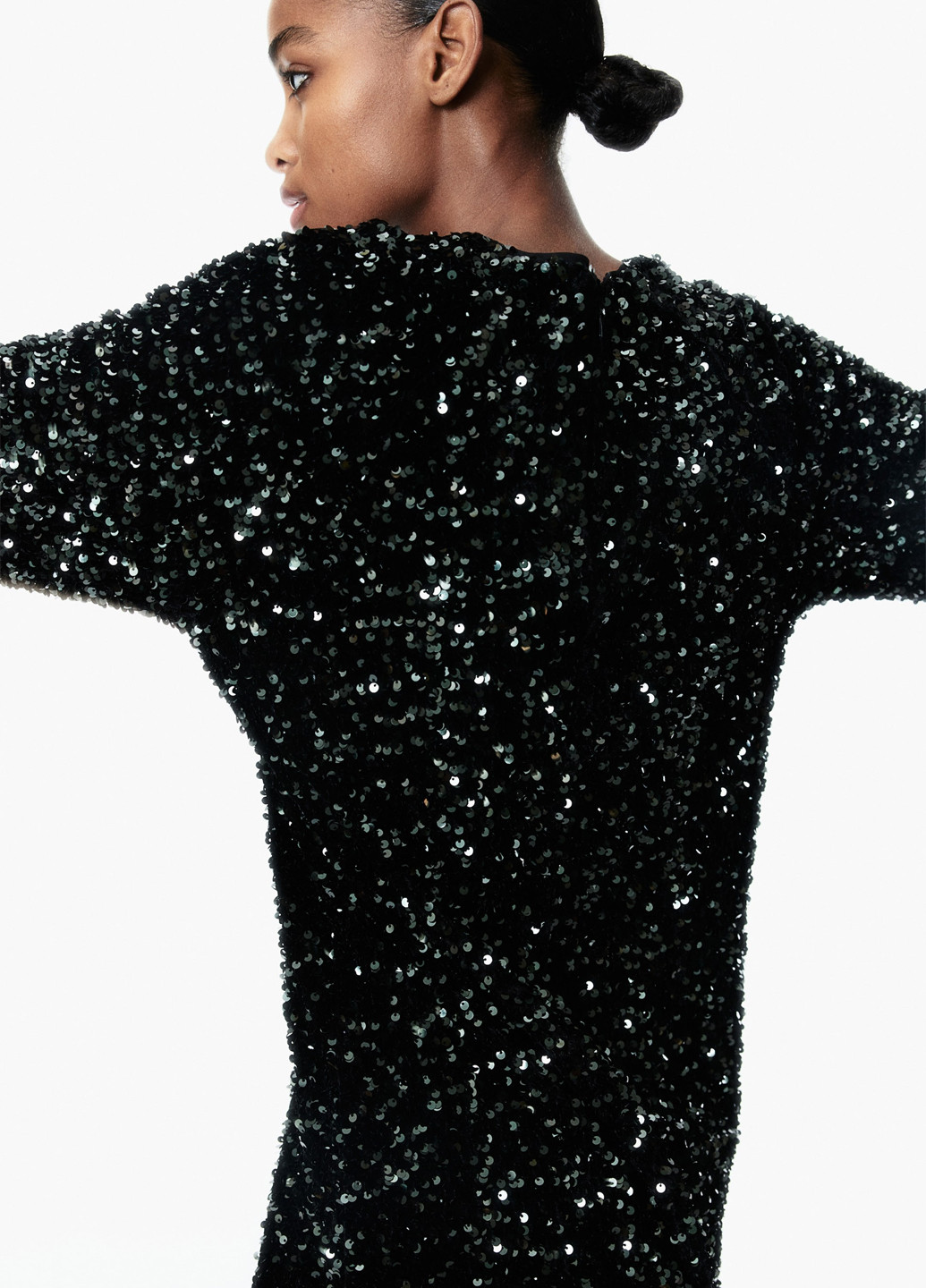 Темно-зелена святковий, коктейльна, вечірня сукня а-силует H&M однотонна