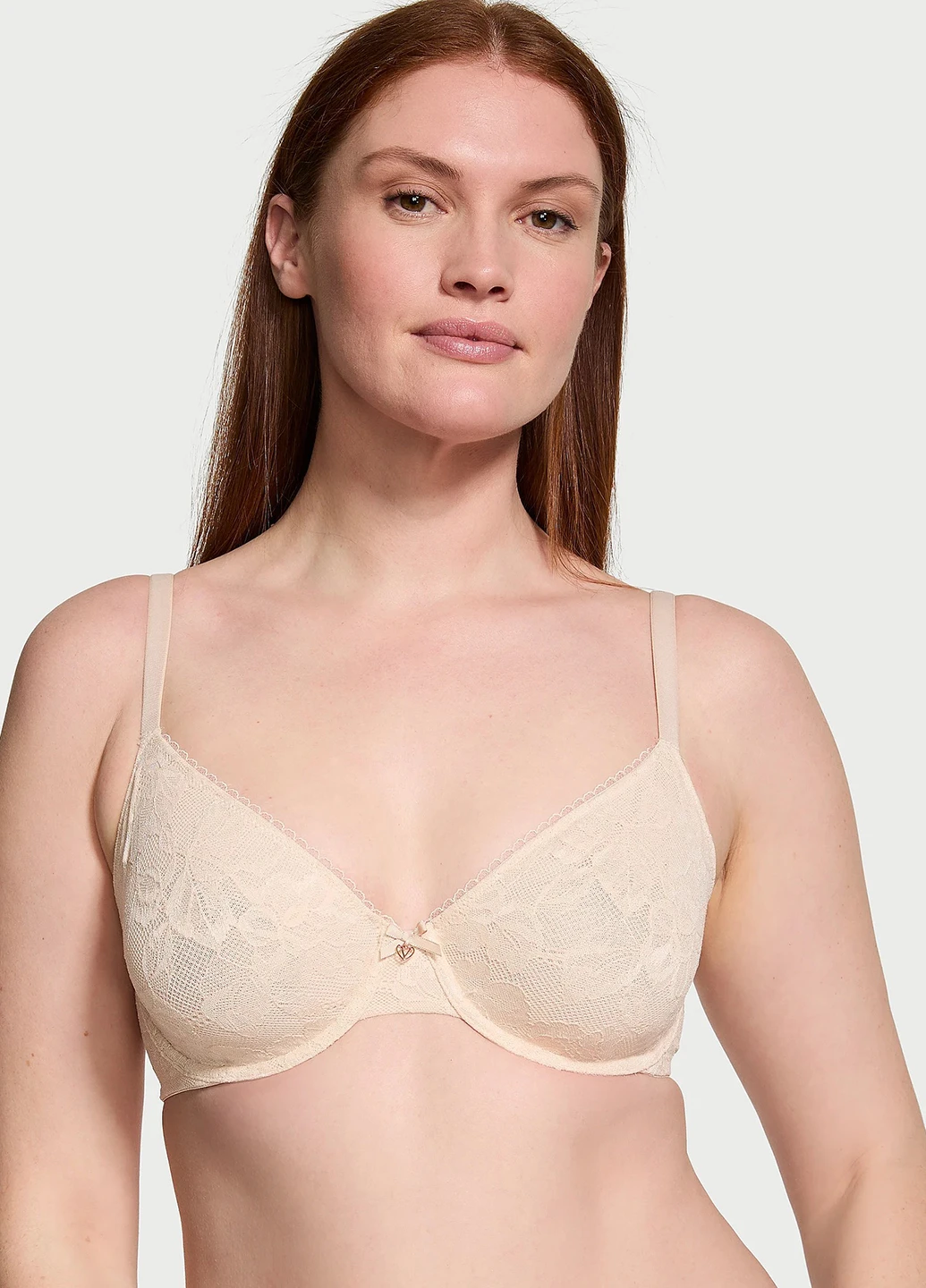 Бежевий бралетт бюстгальтер Victoria's Secret з кісточками поліамід