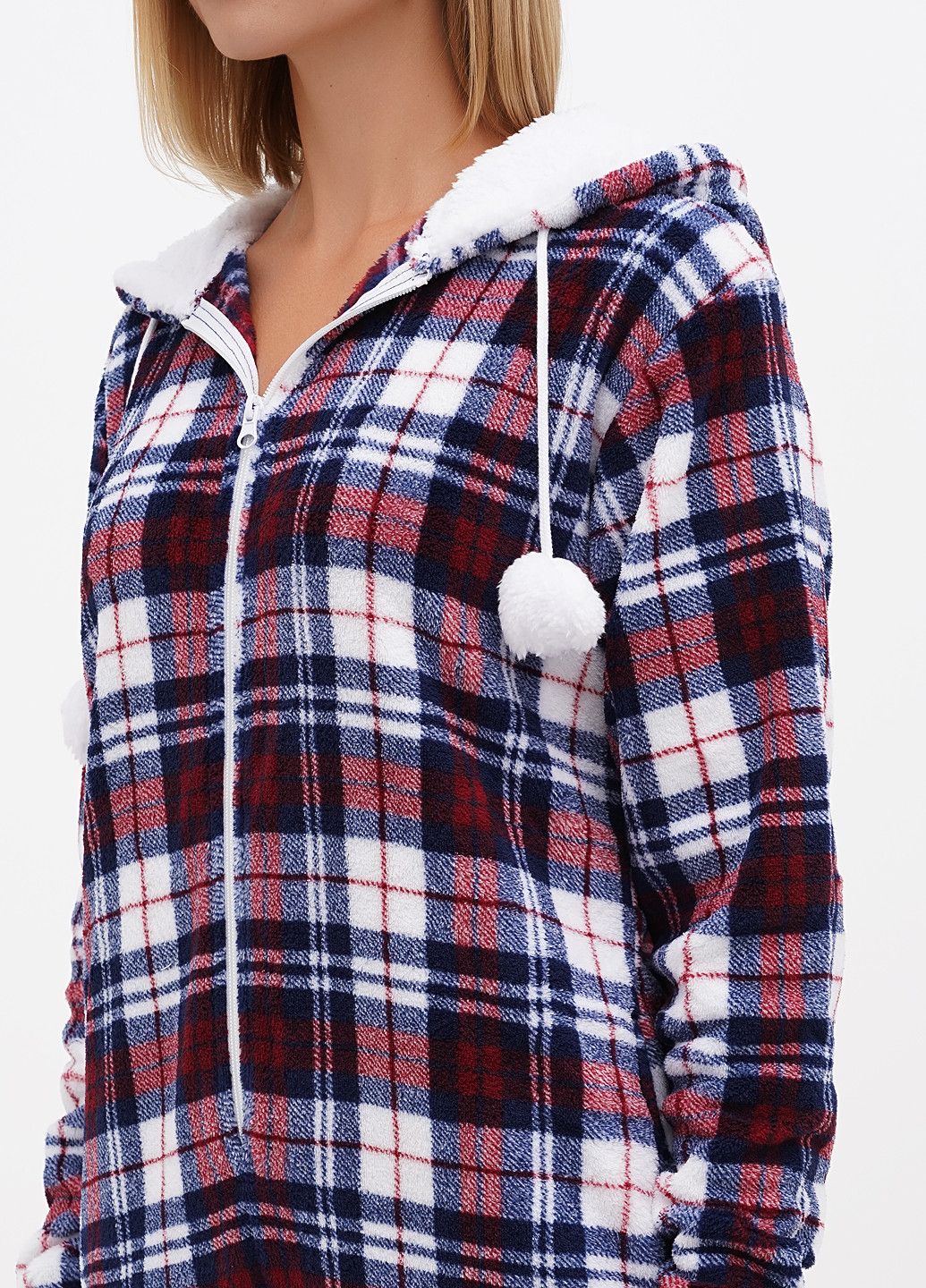 Комбінезон Frankie & Johnny клітинка темно-синій домашній поліестер