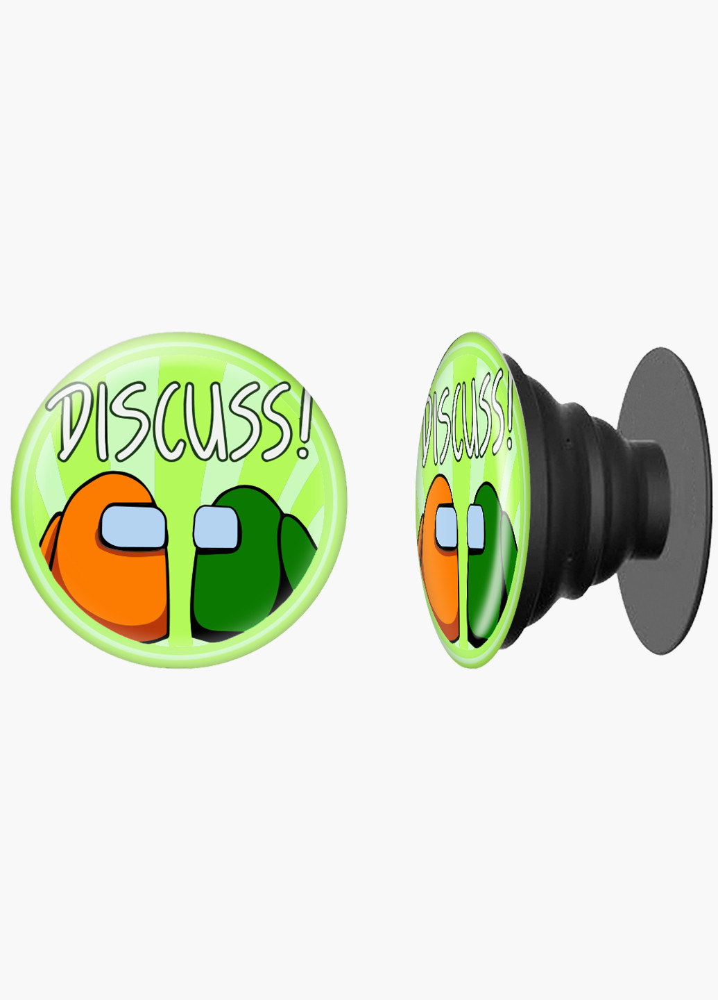 Попсокет (Popsockets) тримач для смартфону Амонг Ас (Among Us) (8754-2588) Чорний MobiPrint (216836472)