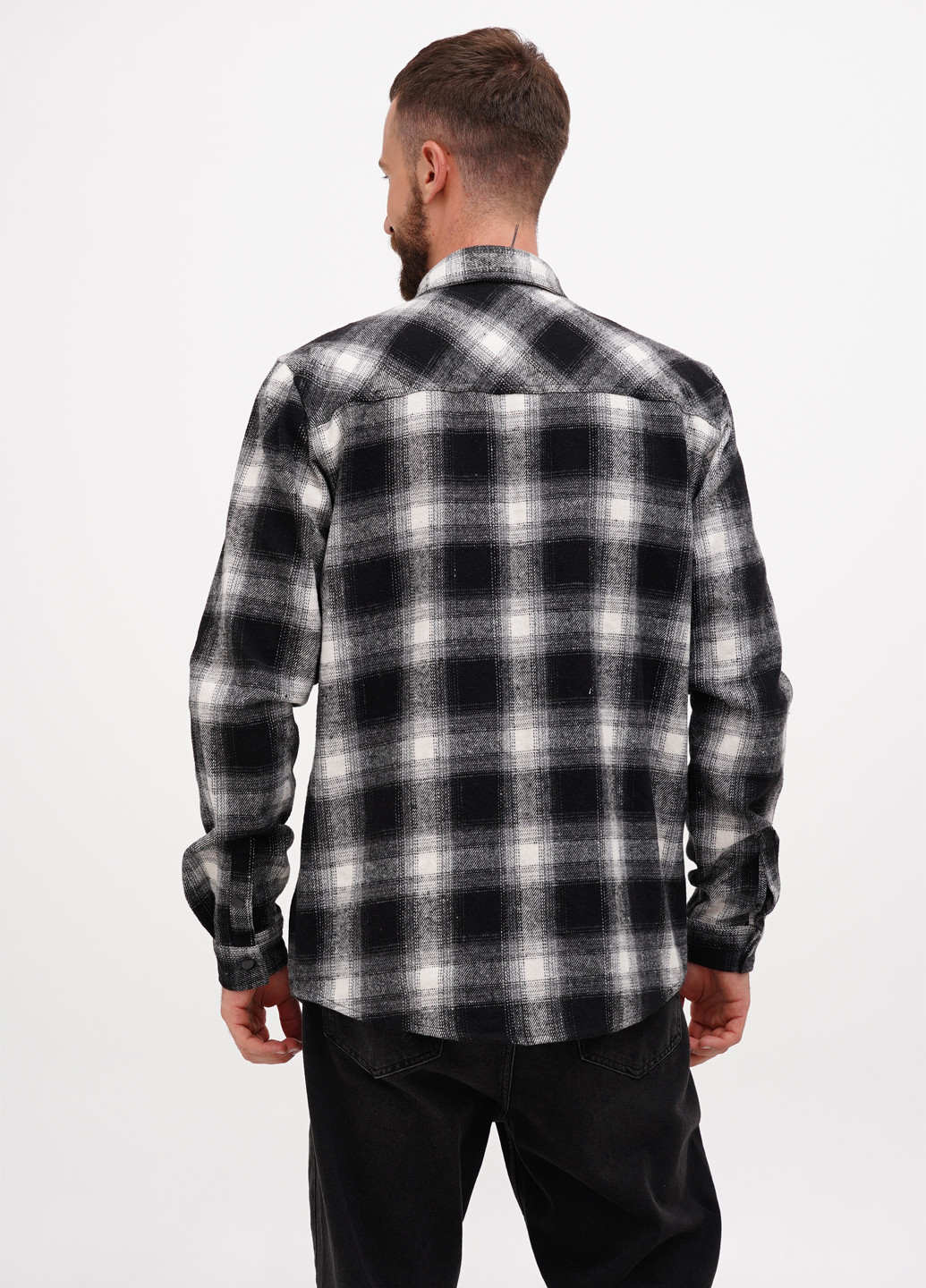 Черно-белая кэжуал рубашка в клетку Boohoo