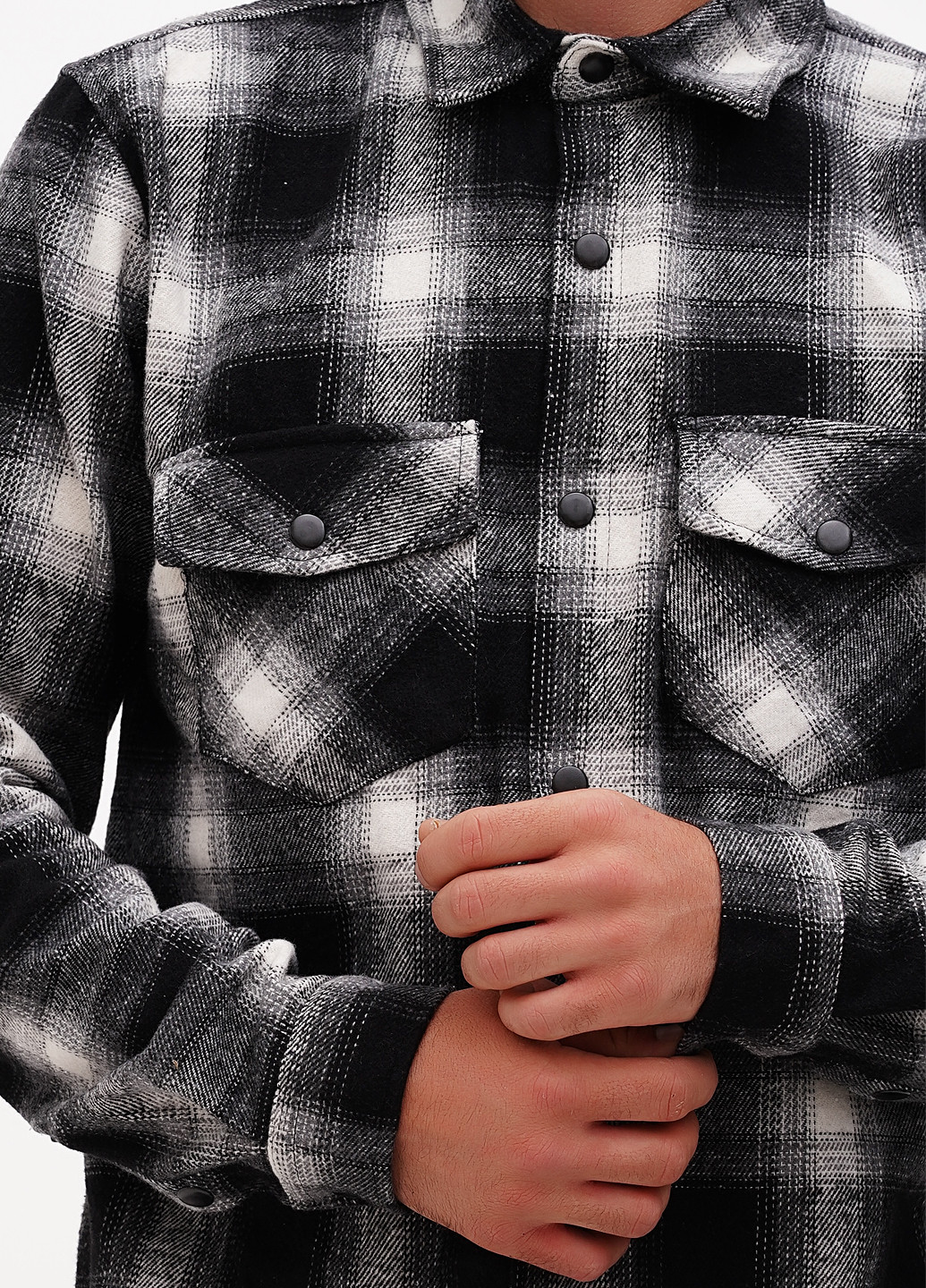 Черно-белая кэжуал рубашка в клетку Boohoo