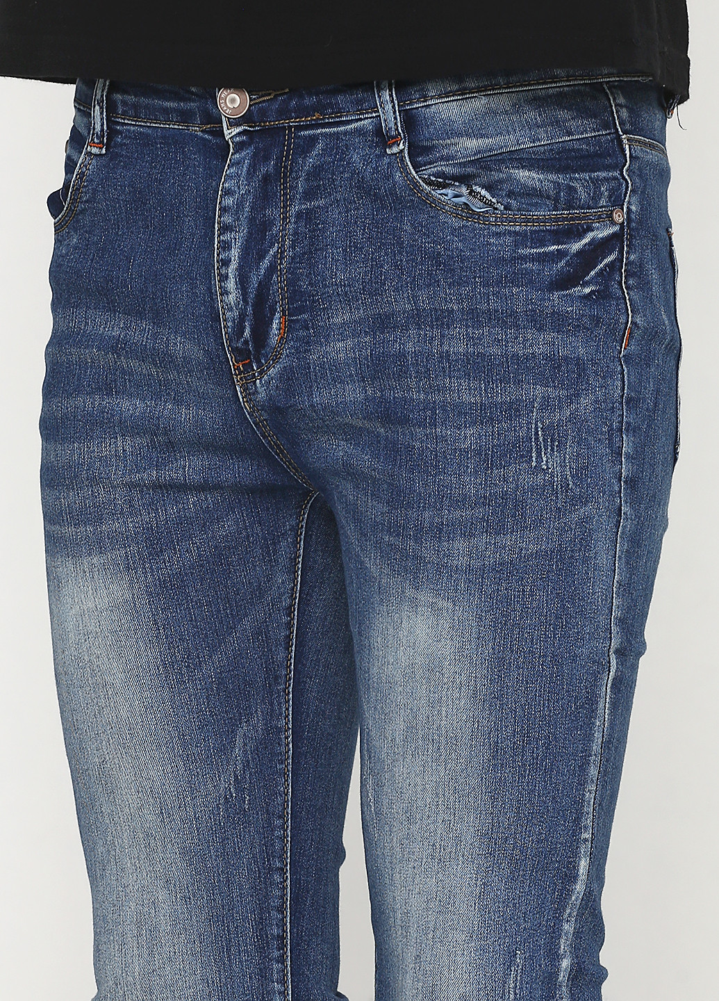 Синие демисезонные зауженные джинсы Jeans Wear
