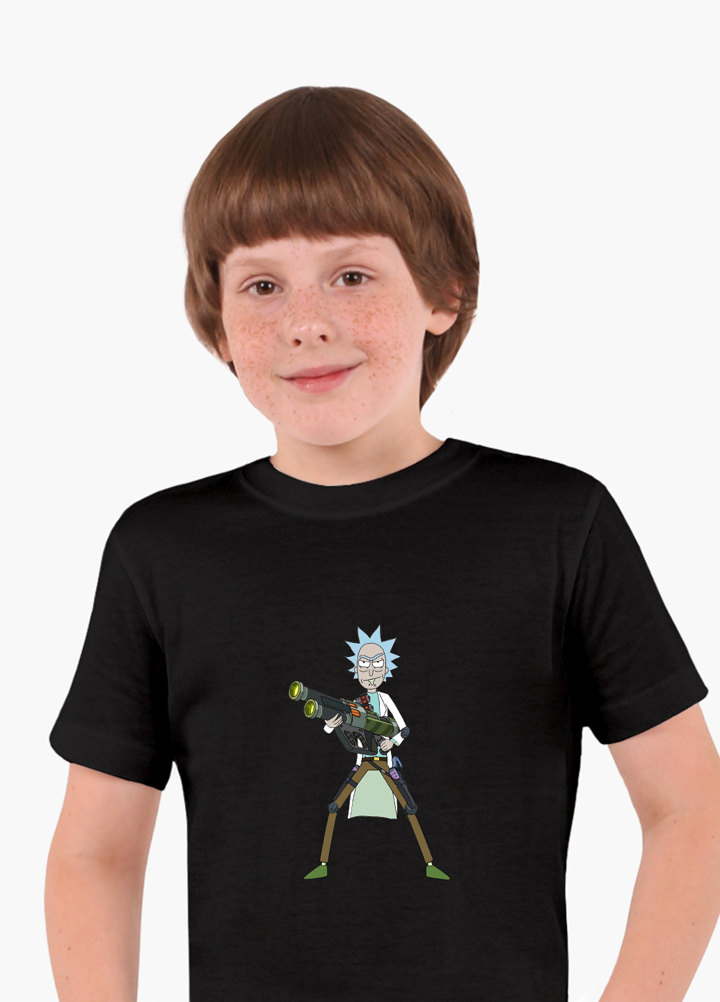 Чорна демісезонна футболка дитяча рік і морті (rick and morty) (9224-1241) MobiPrint