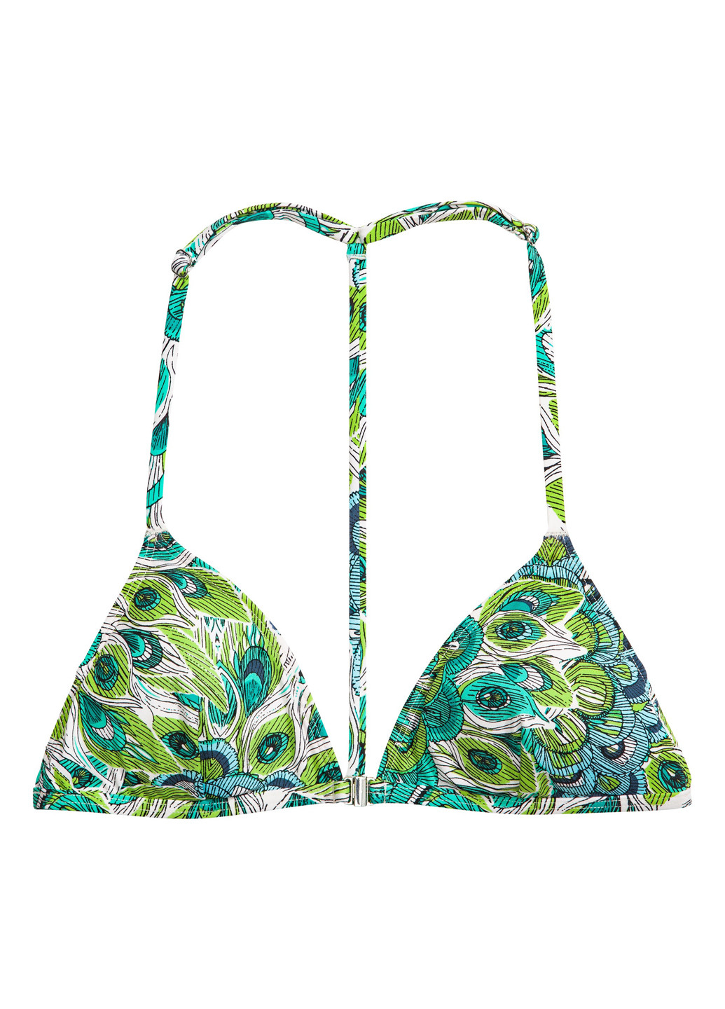 Купальный лиф H&M бикини рисунок зелёный пляжный полиамид