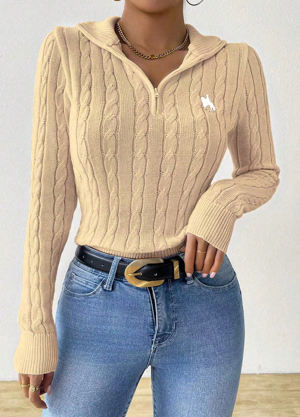 Бежевий демісезонний светр SHEIN