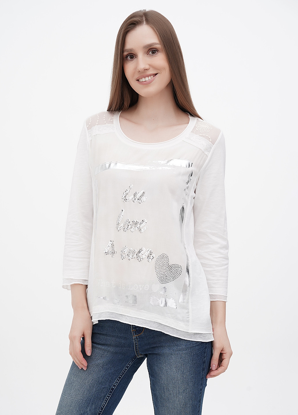 Белая летняя блуза Linea Tesini