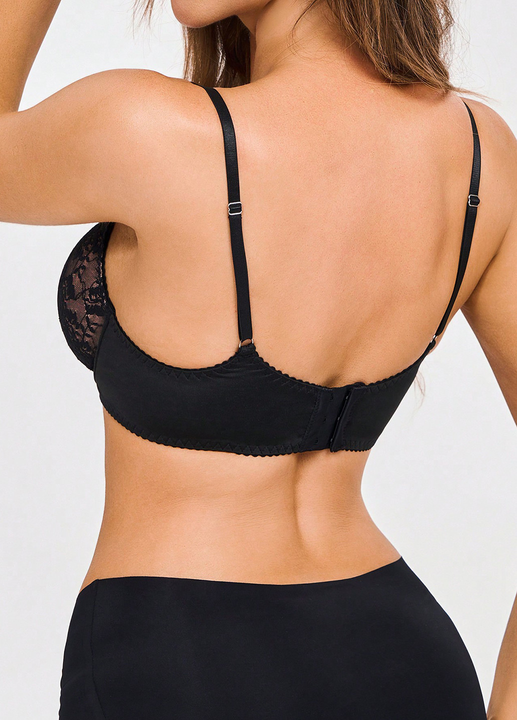 Чёрный корбей бюстгальтер SHEIN с косточками полиэстер
