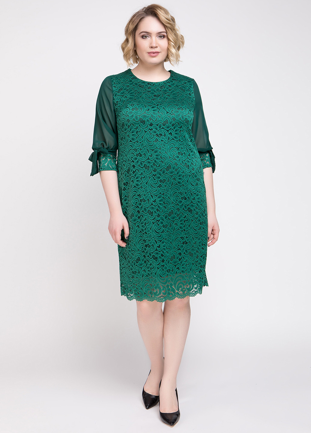 Бутылочное зеленое кэжуал платье A'll Posa однотонное