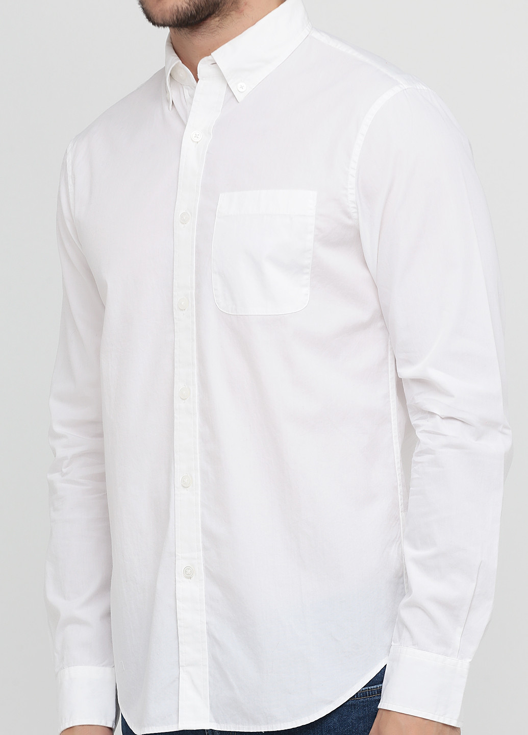 Белая классическая рубашка однотонная Club Monaco