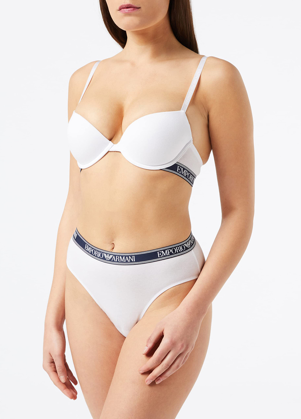 Білий балконет бюстгальтер Emporio Armani з кісточками бавовна