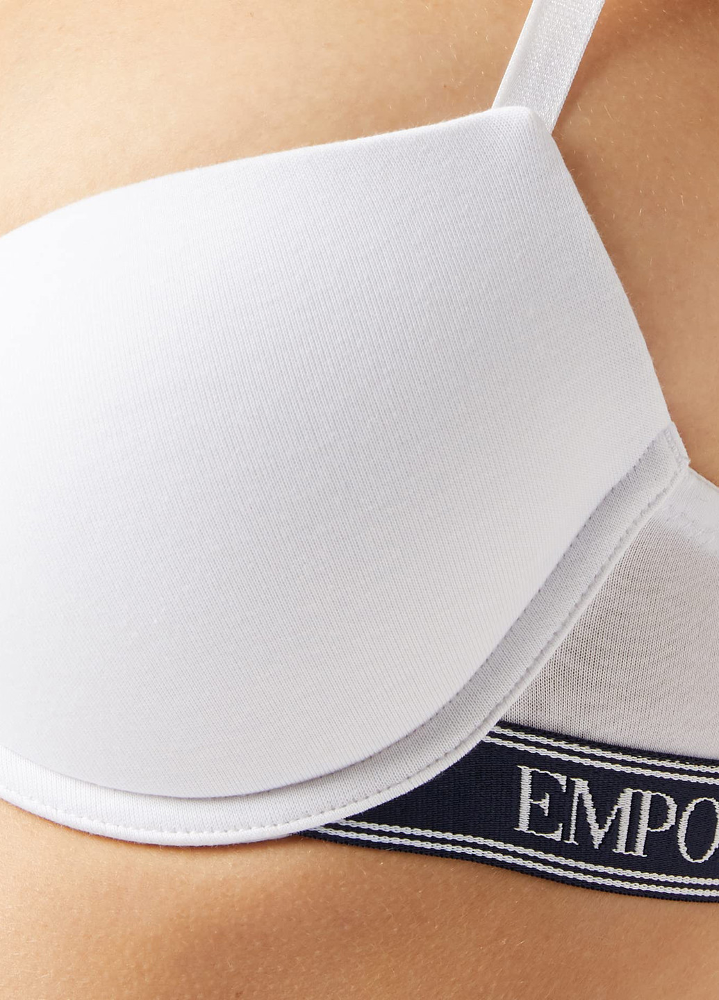 Білий балконет бюстгальтер Emporio Armani з кісточками бавовна