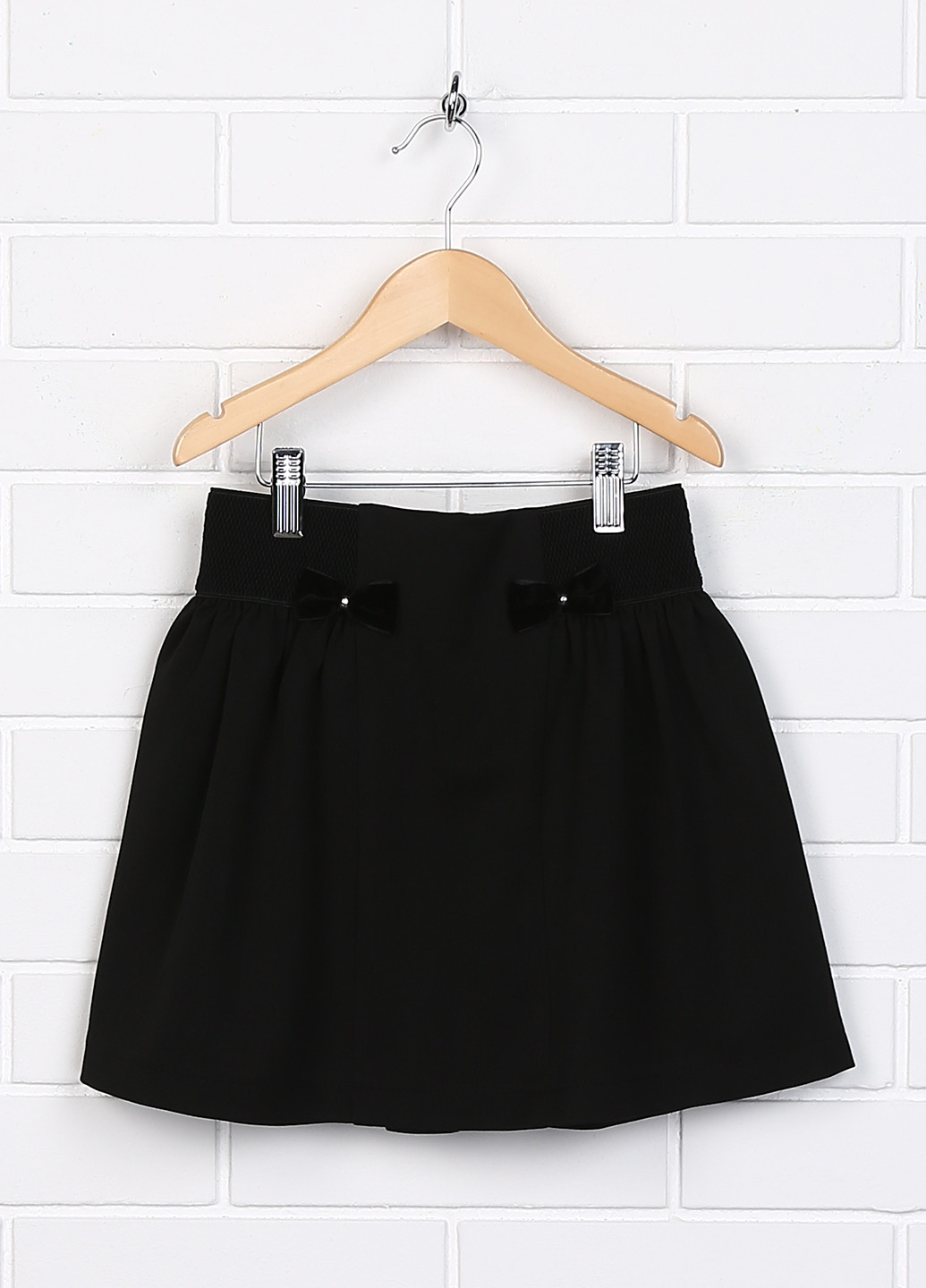 Черная офисная однотонная юбка Sasha а-силуэта (трапеция)