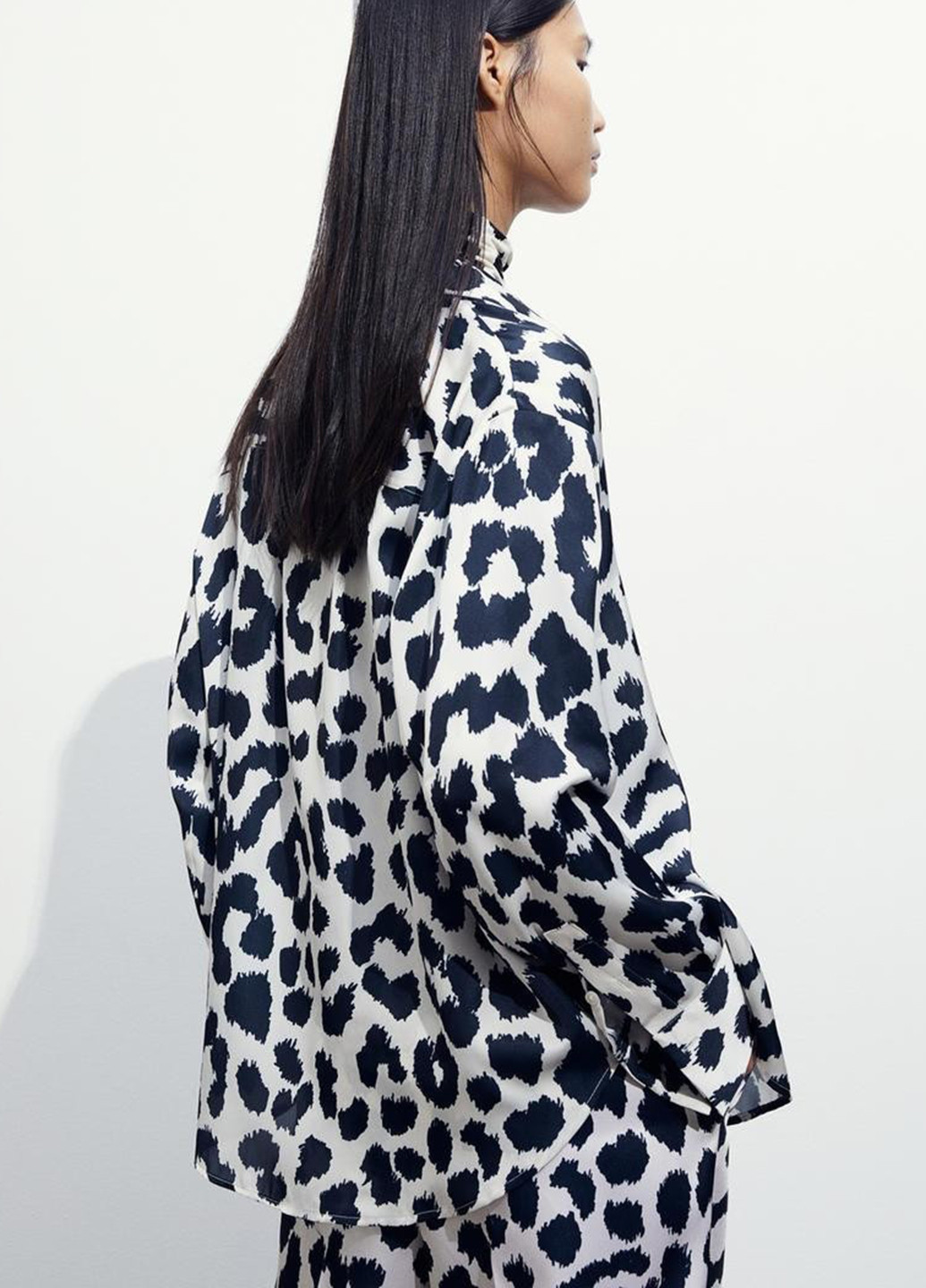 Черно-белая кэжуал рубашка леопардовый H&M