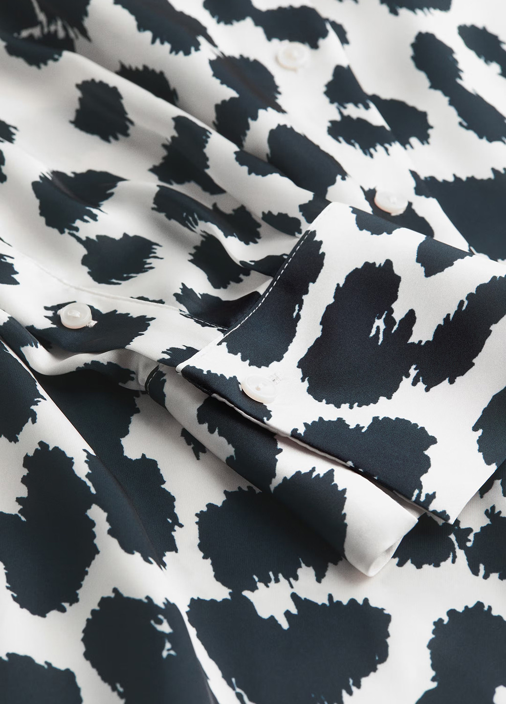 Черно-белая кэжуал рубашка леопардовый H&M