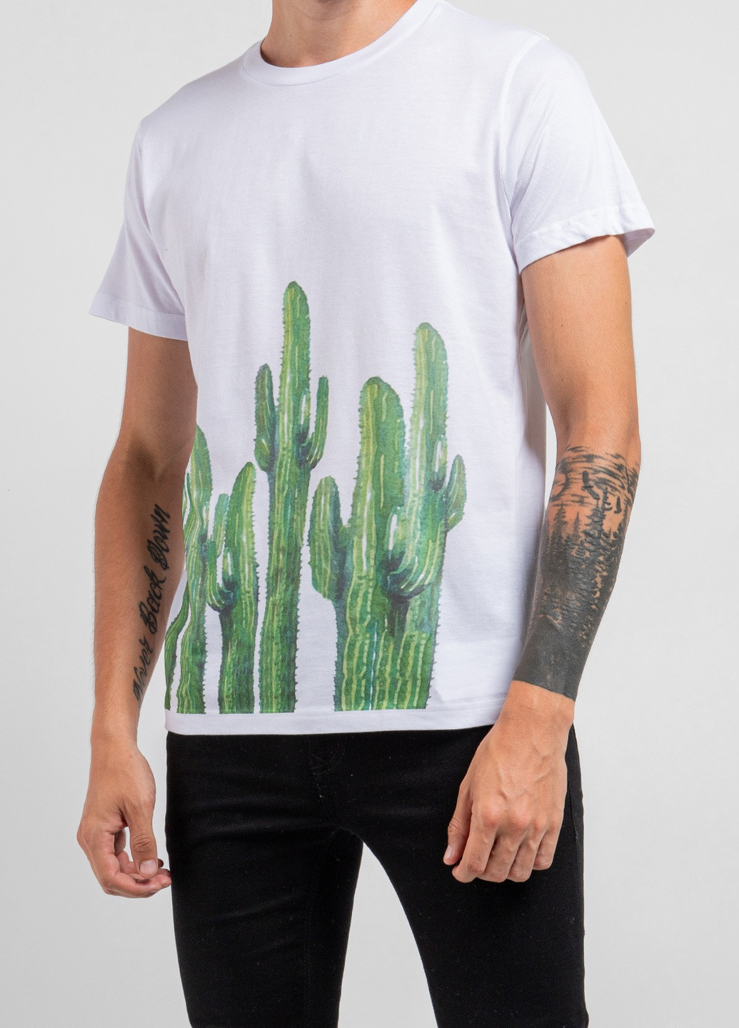 Белая белая футболка с принтом cactus Ko Samui