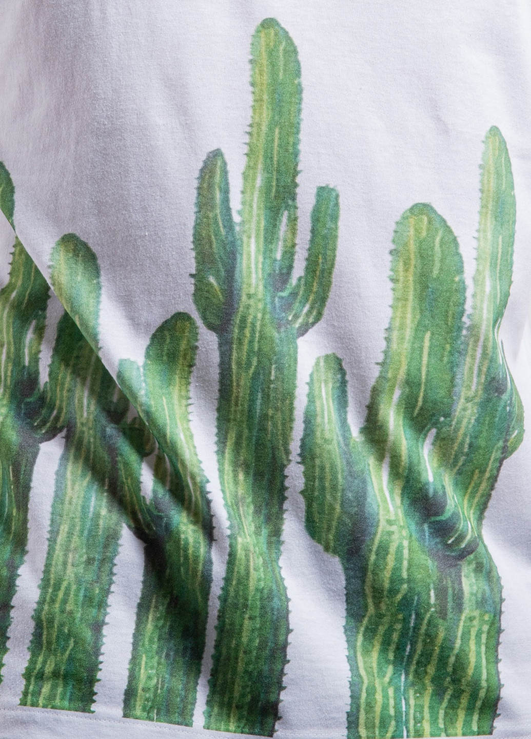 Белая белая футболка с принтом cactus Ko Samui