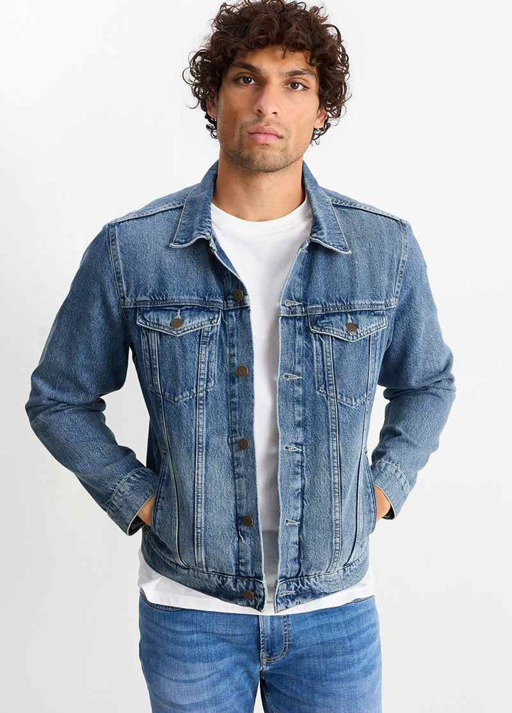 Сіро-синя демісезонна куртка C&A