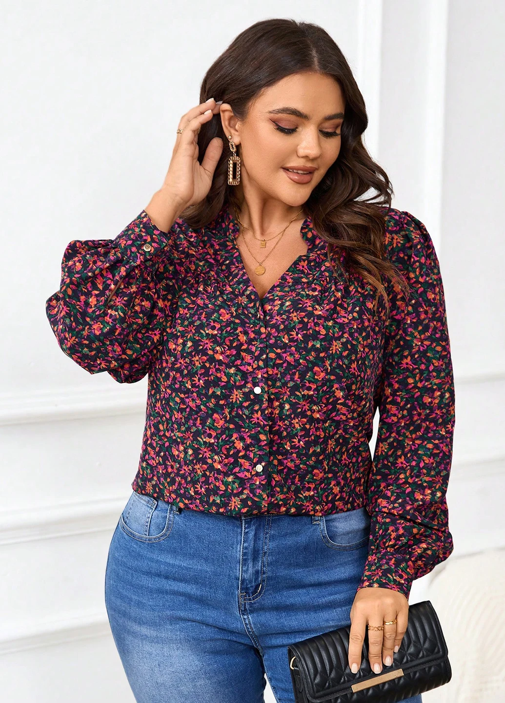 Комбинированная блуза SHEIN