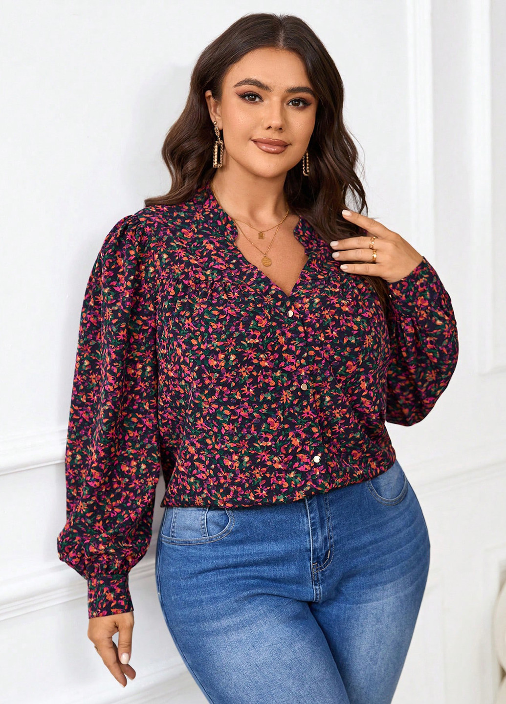 Комбинированная блуза SHEIN