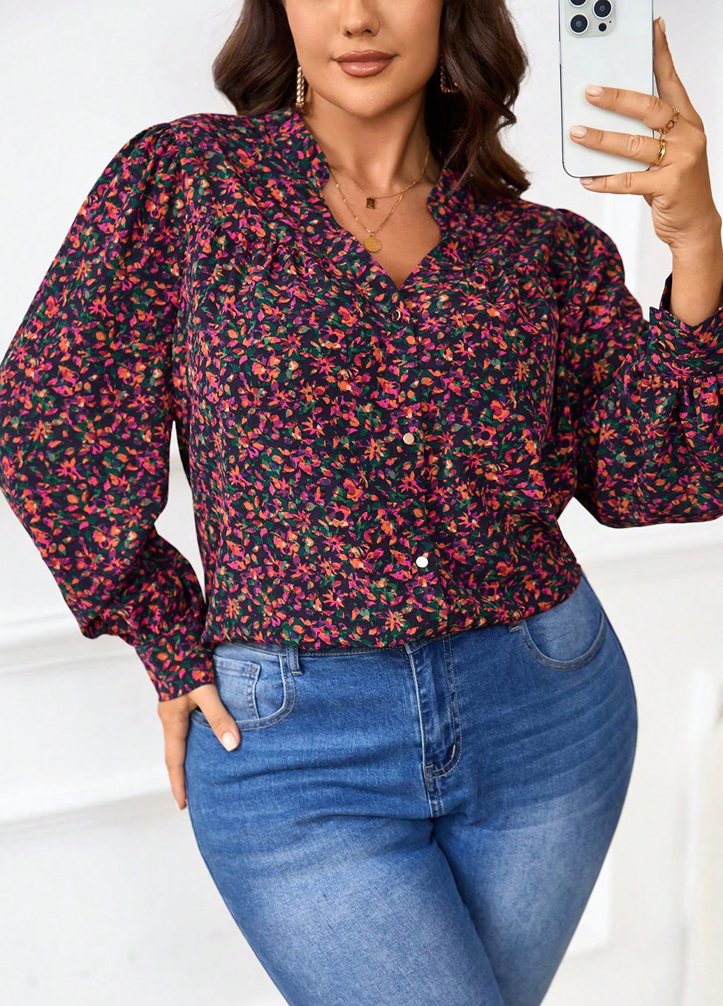 Комбинированная блуза SHEIN