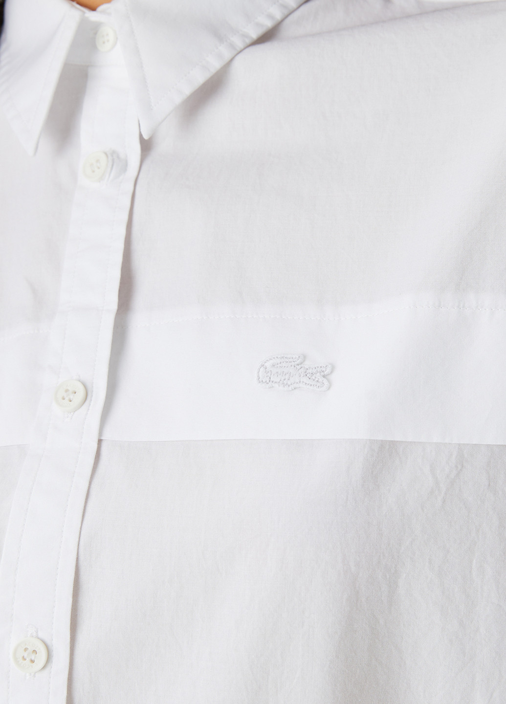 Белая классическая рубашка однотонная Lacoste