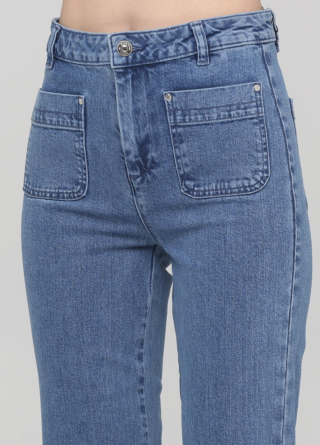 Джинси Burton кльош однотонні блакитні джинсові бавовна