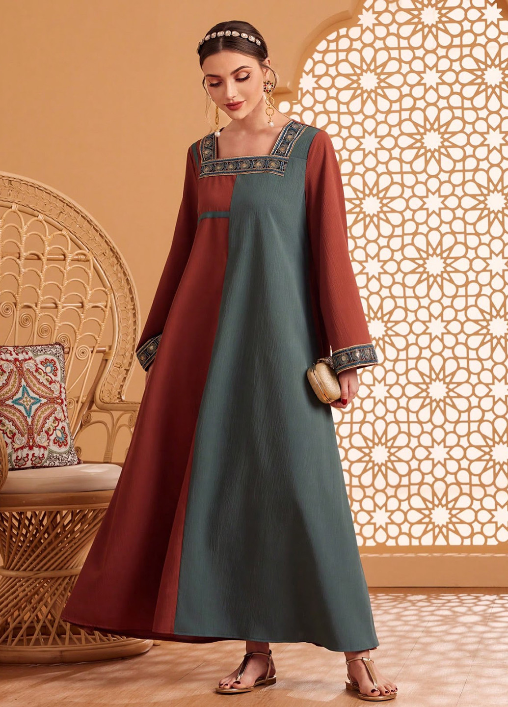 Комбінована кежуал сукня а-силует SHEIN колор блок