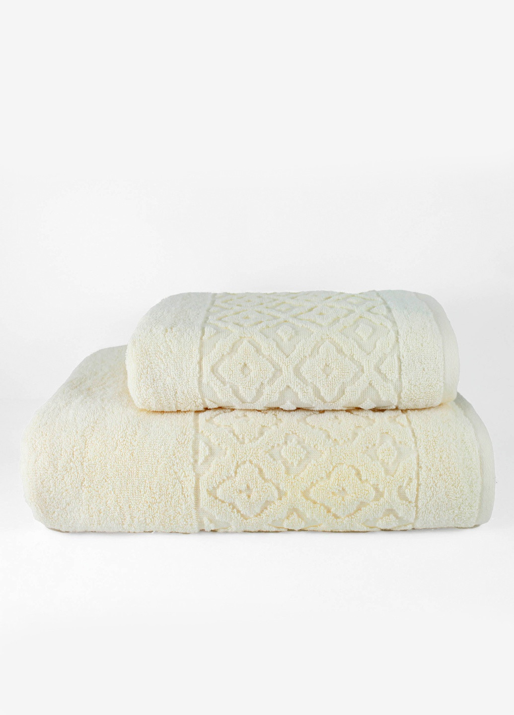 Полотенце махровое Lima, жаккардовое, с бордюром, кремовое, размер 70x140 cm Bulgaria-Tex бежевый