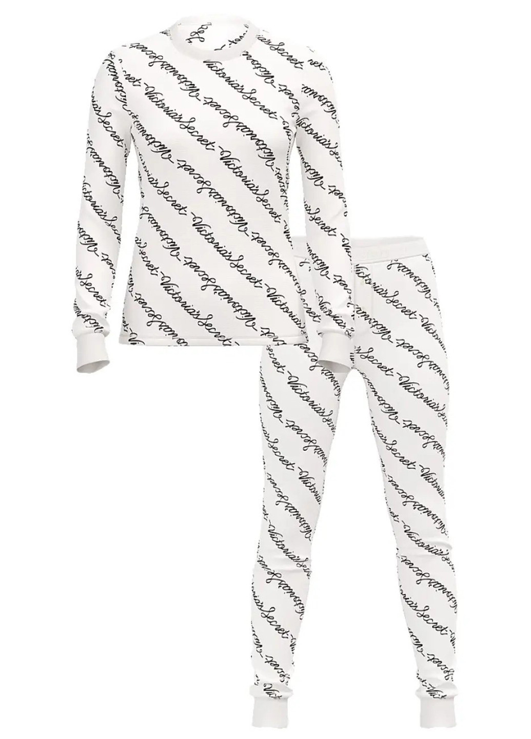 Белая всесезон пижама (лонгслив, брюки) лонгслив + брюки Victoria's Secret