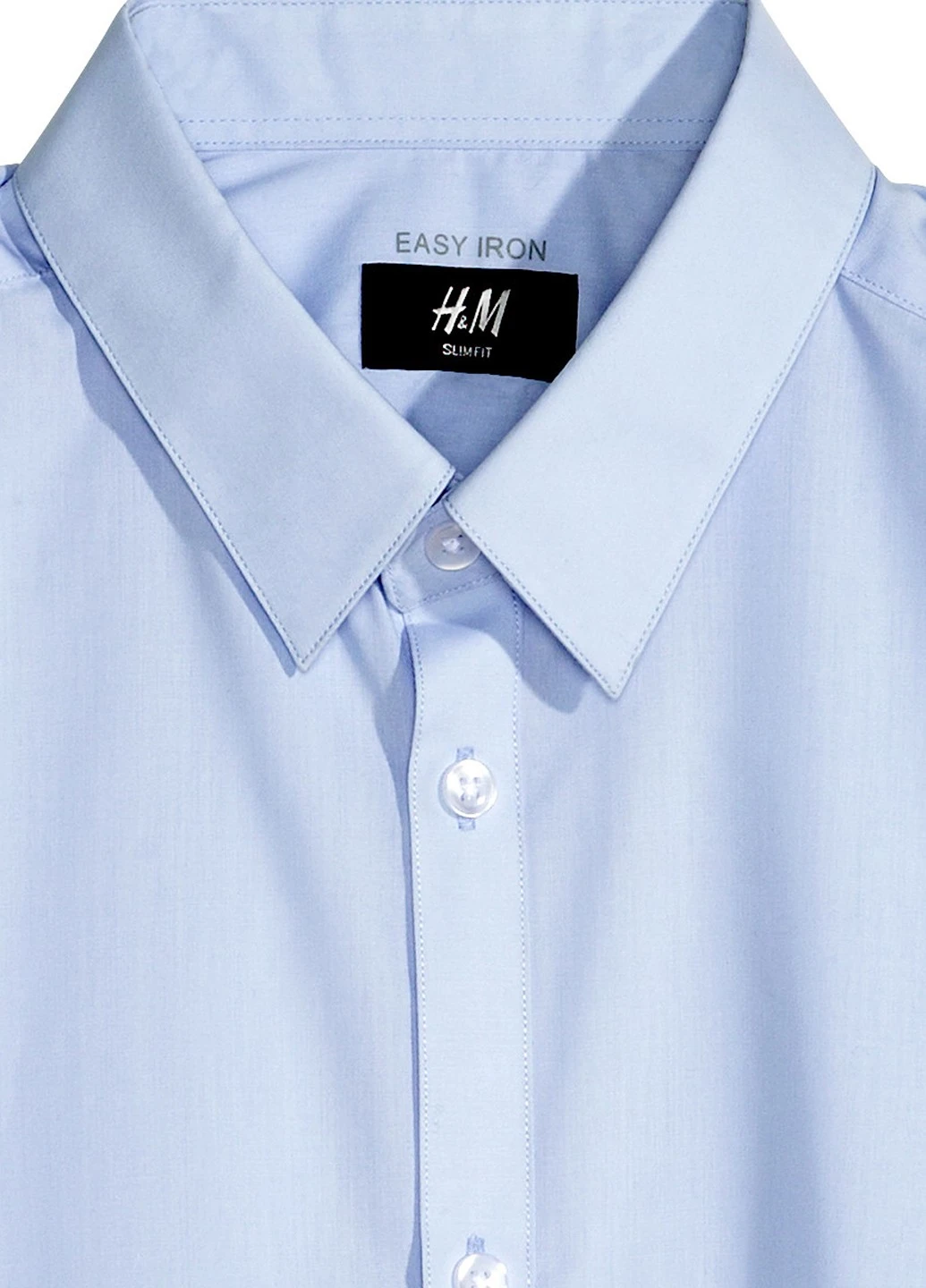 Голубой рубашка однотонная H&M