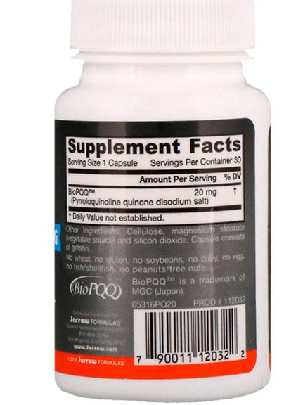 PQQ (Pyrroloquinoline Quinone) 20 mg 30 Caps Jarrow Formulas (256379990)