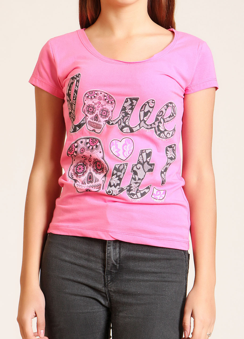 Розовая летняя футболка W&R