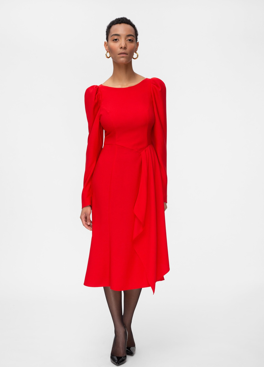 Красное кэжуал платье Dafna May однотонное