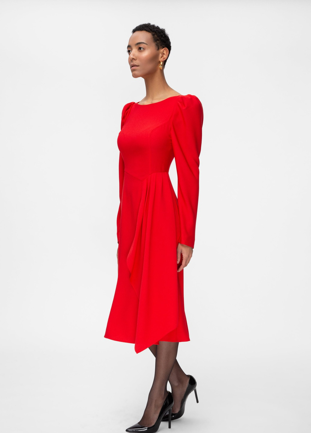 Красное кэжуал платье Dafna May однотонное