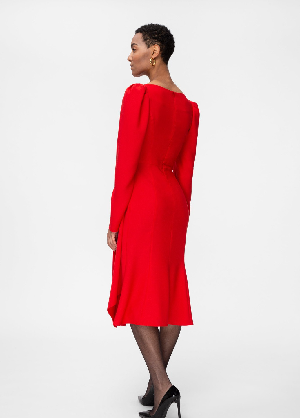 Красное кэжуал платье Dafna May однотонное