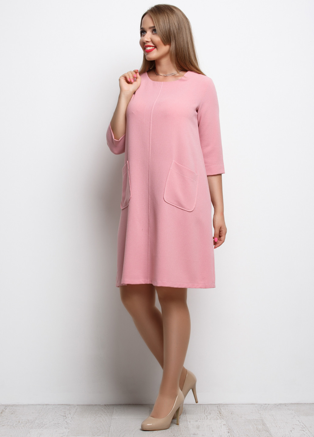 Светло-розовое кэжуал платье Charm Collection однотонное