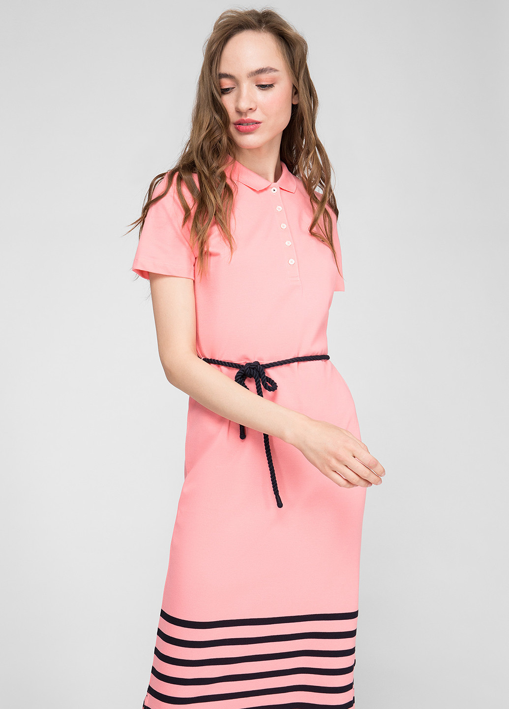 Рожева кежуал сукня поло Tommy Hilfiger в смужку